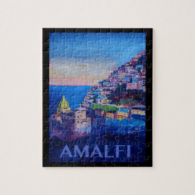 Retro Plakat-Amalfi-Küste Italien Puzzle (Vertikal)