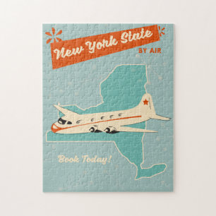Retro-Plakat des Bundesstaates New York. Puzzle