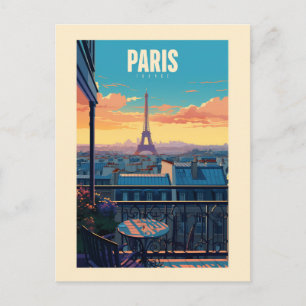 Retro-Plakat - Reise - Vintage - Paris Postkarte