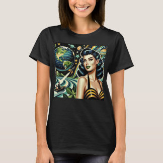 Retro Planet Pin-Up T-Shirt
