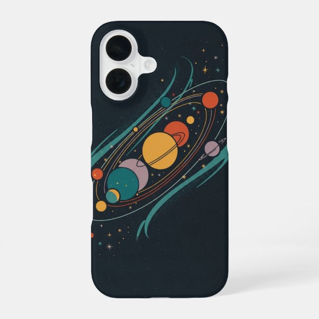 Retro Planeten Ausrichtung iPhone 16 Hülle (Rückseite)