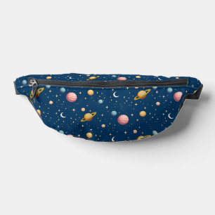 Retro-Planeten und Sternenmuster Bauchtasche