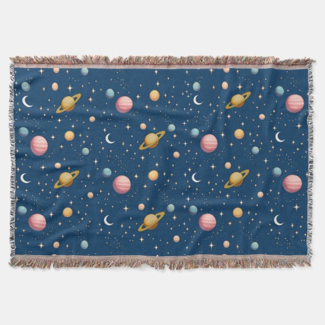 Retro-Planeten und Sternenmuster Decke (Vorderseite)