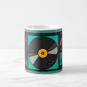 Retro Plattenspieler Kaffeetasse