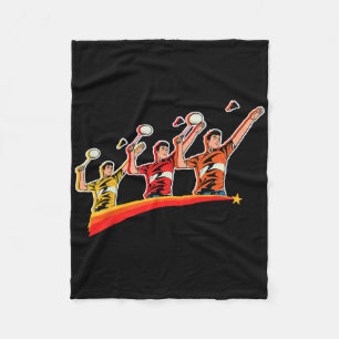 Retro Play Badminton Sport Player Shuttle Fleecedecke