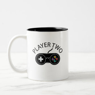 Retro Player Two Gaming Controller Zweifarbige Tasse