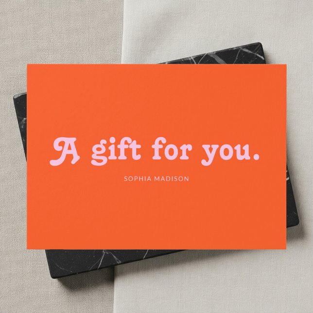 Retro Playful Minimalist Pink Orange Certificate (Von Creator hochgeladen)