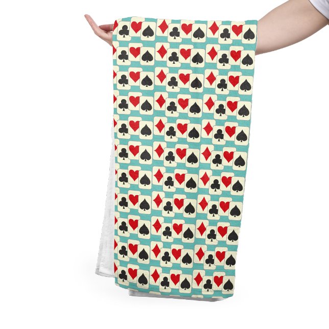 Retro Playing Cards Quartett Aqua Bath Handtuch Se Badhandtuch Set (Von Creator hochgeladen)