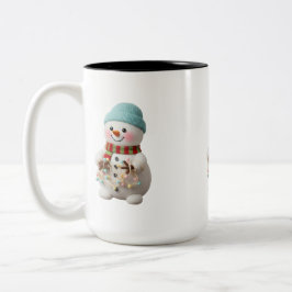 Retro Plush Snow Globe Santa Zweifarbige Tasse