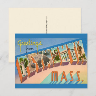 Retro Plymouth MA Grußpostkarte Postkarte