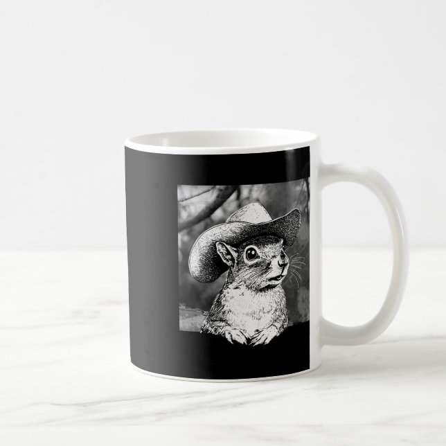 Retro P'nut Das Eichhörnchen Tier Niedlich Cowboy Kaffeetasse (Rechts)
