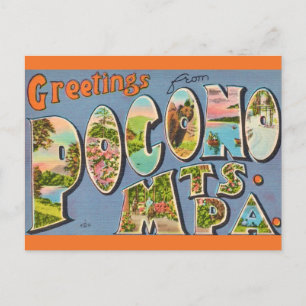 Retro Pocono Mountains Postkarte