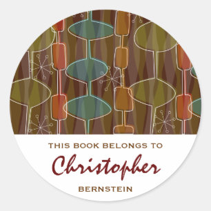 Retro-Pod-Buchzeichen Runder Aufkleber