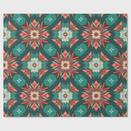 Retro-Poinsettia-Burst-Weihnachtsmuster Geschenkpapier