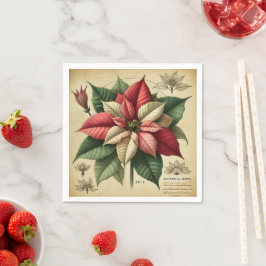 Retro Poinsettia Festivals Botanische Dekoupage Serviette