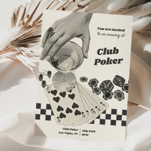 Retro-Poker-Nacht-Cocktailparty-Einladung Einladung