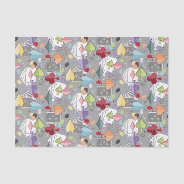 Retro-Poker Seidenpapier (Vorderseite)