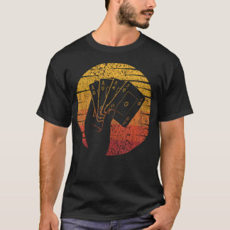 Retro-Pokerhände Texas Holdem Spieler High Roller  T-Shirt