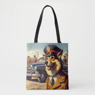 Retro Police Dog Painting