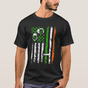 Retro Police Us Flag Kleeblatt St Patrick Day Cost T-Shirt