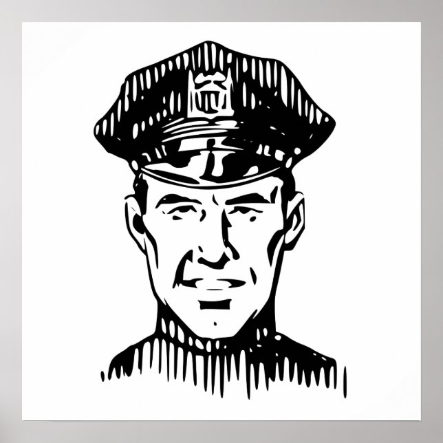 Retro Policeman Poster (Vorne)