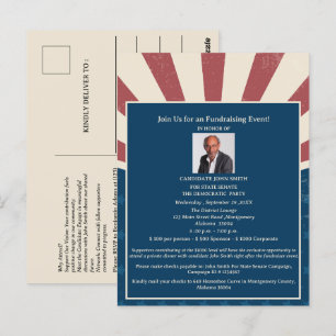 Retro-Politische Kampagne Fundraising-Einladung Postkarte