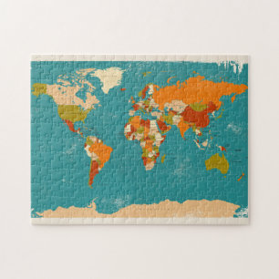 Retro politische Karte der Welt Puzzle