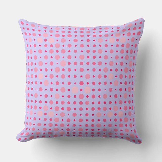 Retro Polka Dot 01.Pink LPurple BG Kissen (Vorderseite)
