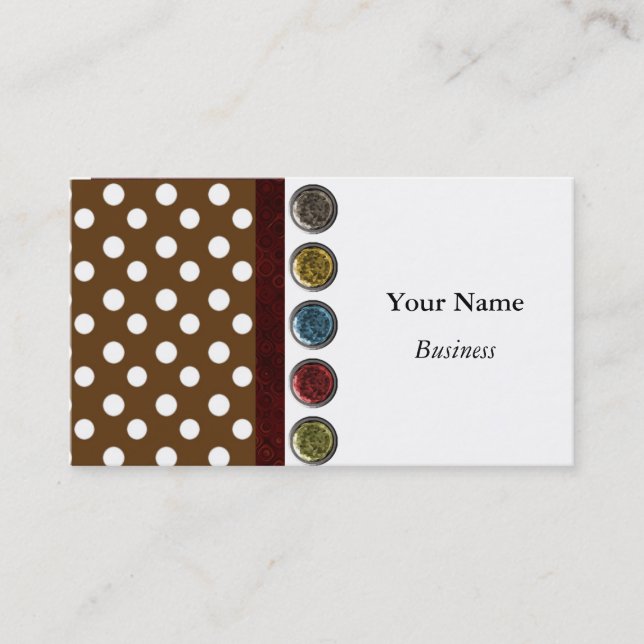 RETRO POLKA DOT DESIGN BUSINESS CARDS VISITENKARTE (Vorderseite)