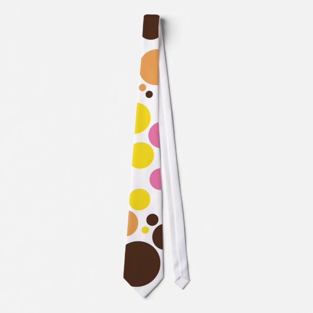 Retro Polka Dot Mosaic Muster #4 Krawatte (Vorderseite)