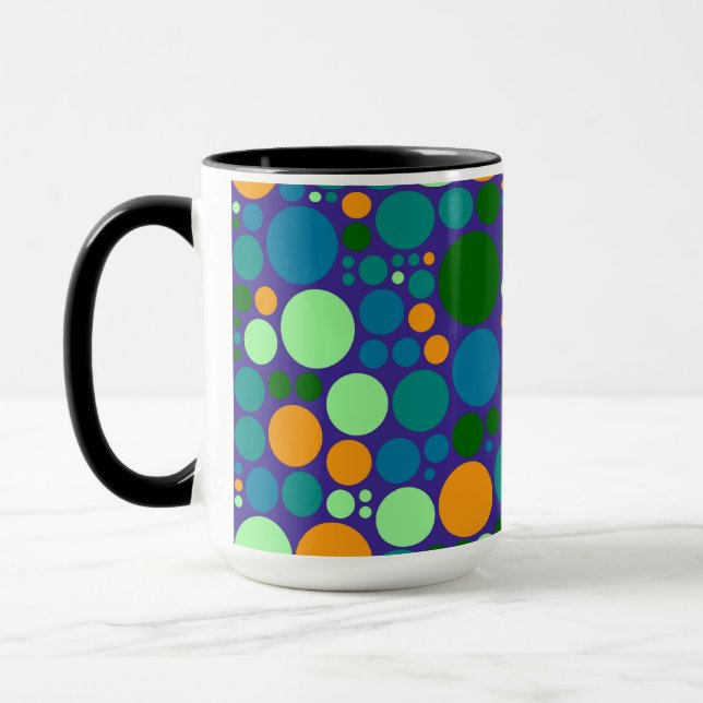 Retro Polka Dot Mosaic Muster #6 Tasse (Links)