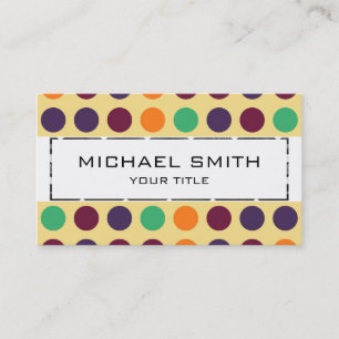 Retro Polka Dot Mosaic Muster #8 Visitenkarte