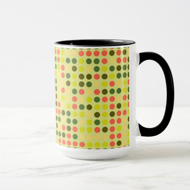 Retro Polka Dot Mosaic Muster #9 Tasse (Rechts)