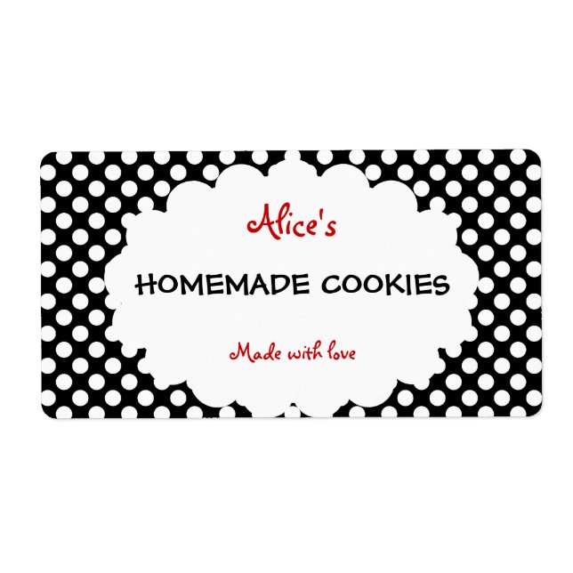 Retro Polka Dot Personalisierte hausgemachte Cooki (Vorne)