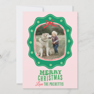 Retro Polka Dot Picture Frame Weihnachten