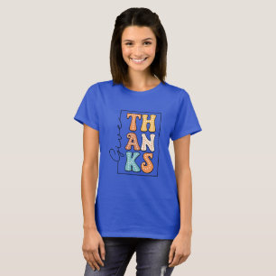 Retro Polka Dot 'THANKS' Design T-Shirt