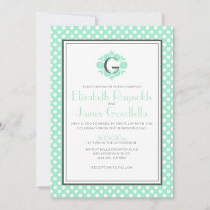 Retro Polka Dot Wedding Einladungen
