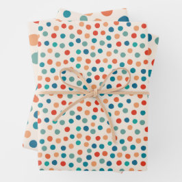Retro polka dots Geburtstag Geschenkpapier Set