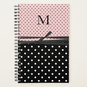 Retro Polka Dots Mit Monogramm Tagesplaner Planer