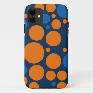 Retro Polka Dots   Orange Dark Blue Case-Mate iPhone Hülle