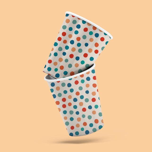 Retro Polka Dots Papierbecher (Von Creator hochgeladen)