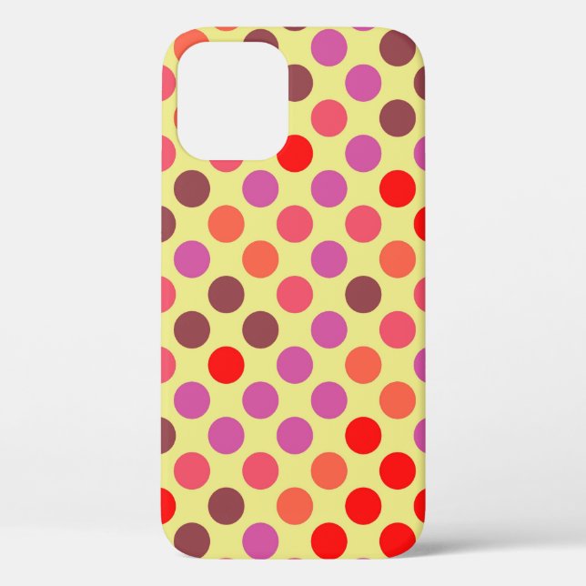 Retro Polka Dots | Red Violet Brown Case-Mate iPhone Hülle (Rückseite)