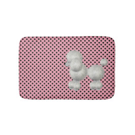 Retro Polka Dots und Poodle Bath Mat Badematte