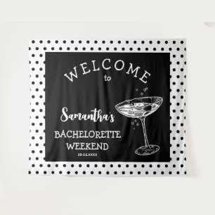 Retro-Polka-Junggesellinnen-Abschiedsparty-Cocktai Wandteppich