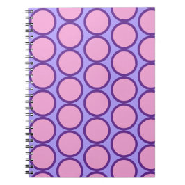 Retro-Polka-Punkte-Design in Rosa, Lila und Gelb  Notizblock