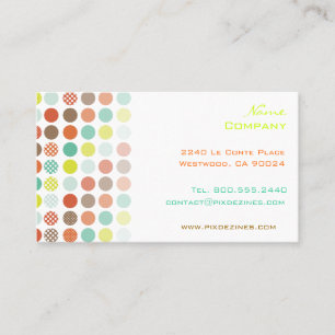 Retro Polka Punkte / DIY Hintergrundfarbe! Visitenkarte