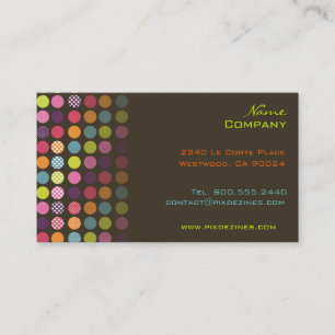 Retro-Polka-Punkte, dunkler Grafit Visitenkarte