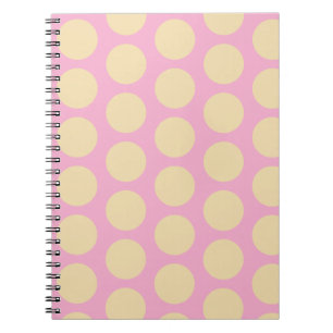 Retro-Polka-Punkte rosa und gelbes Design Notizblock