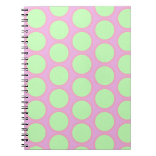 Retro-Polka-Punkte rosa und grünes Design Notizblock