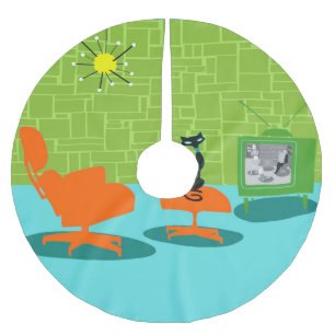 Retro Polyester Weihnachtsbaumdecke